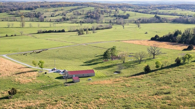 aerial view with a rural view