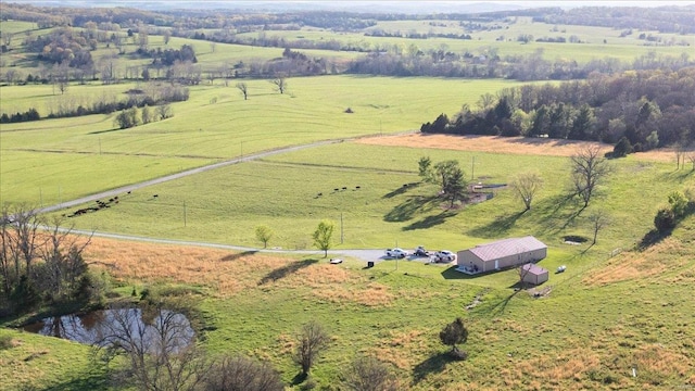 drone / aerial view with a rural view