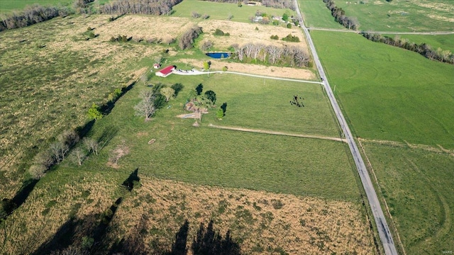 aerial view featuring a rural view