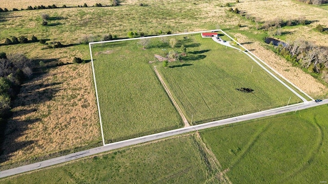 drone / aerial view with a rural view