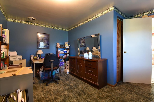 view of carpeted office