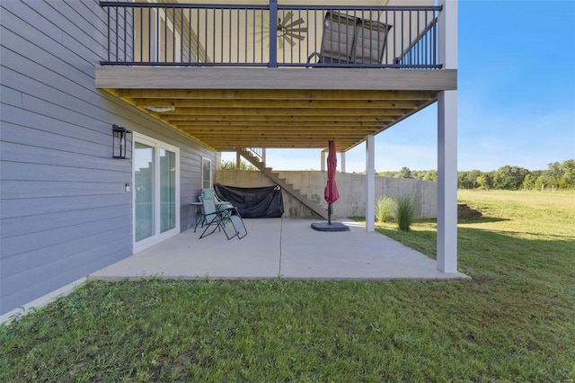 view of patio with a balcony