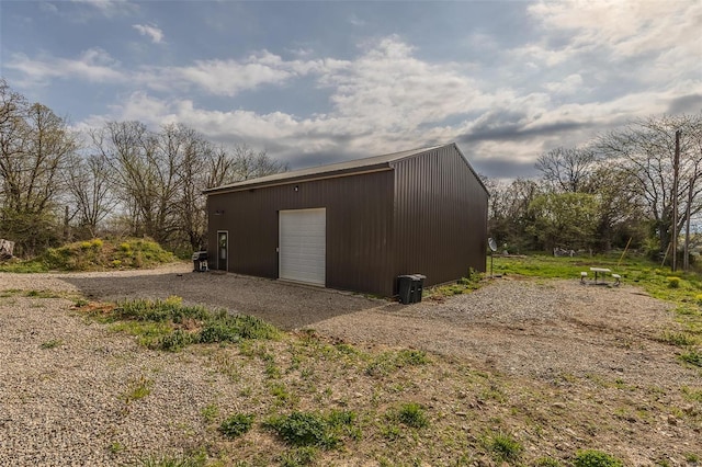 view of garage