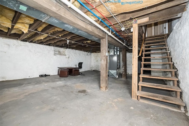 basement featuring heating utilities