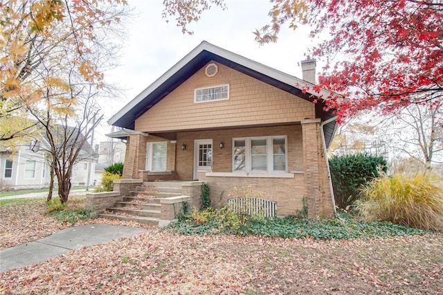 view of front of home featuring covered porch