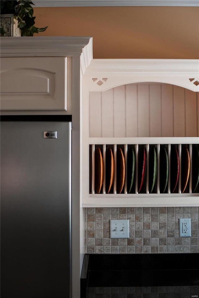 details featuring stainless steel refrigerator