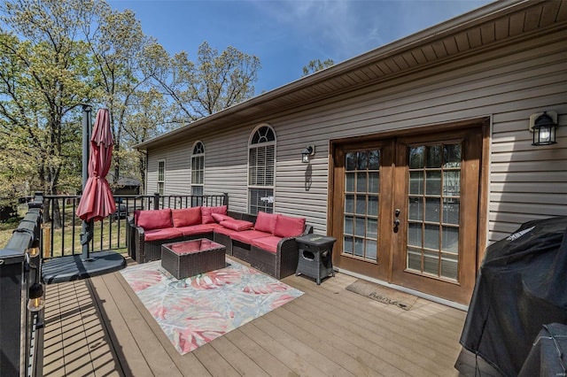 deck with outdoor lounge area