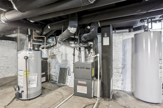 utility room with water heater