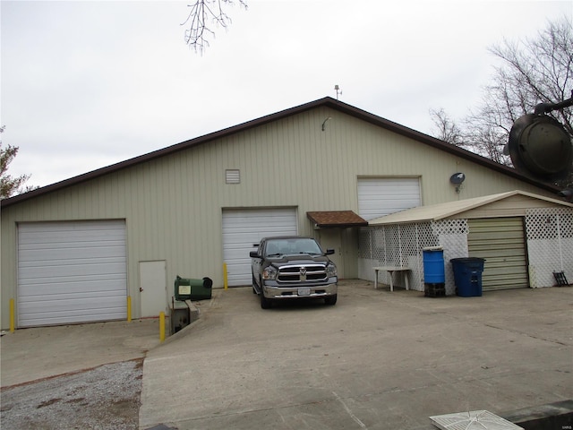 view of garage