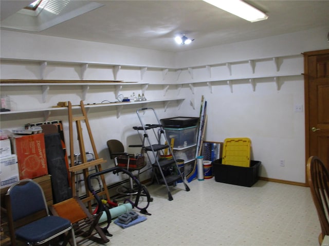 view of storage area