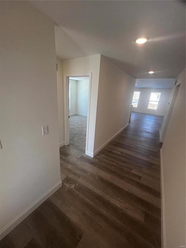 hall featuring dark hardwood / wood-style flooring