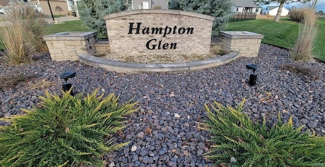 view of community sign