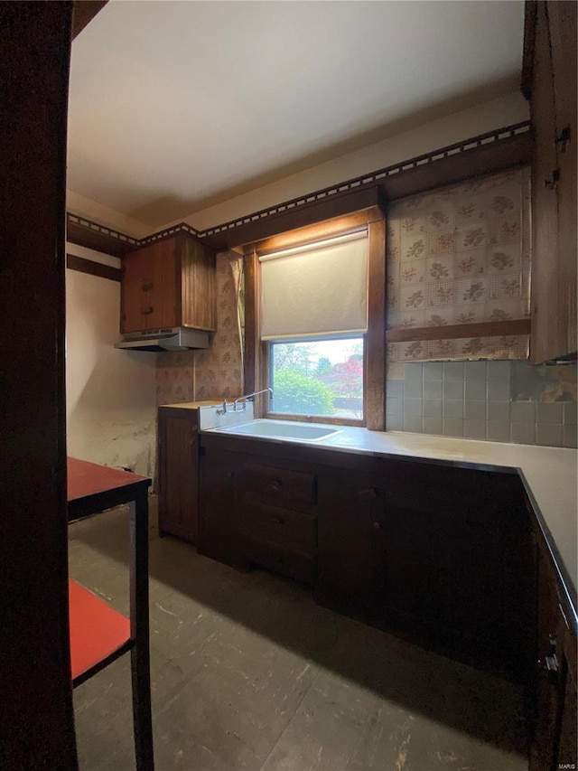 kitchen featuring sink and backsplash