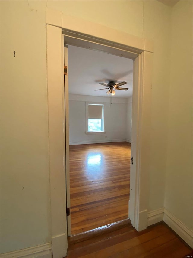 corridor featuring hardwood / wood-style floors