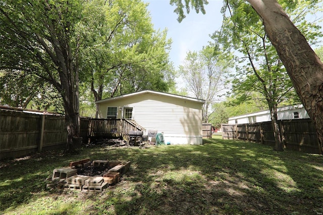 view of yard featuring a deck