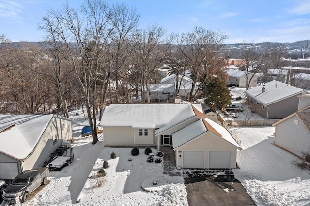 view of snowy aerial view