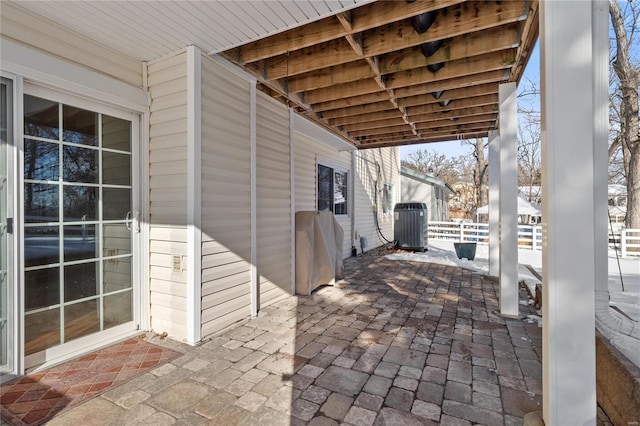 view of patio / terrace featuring central air condition unit