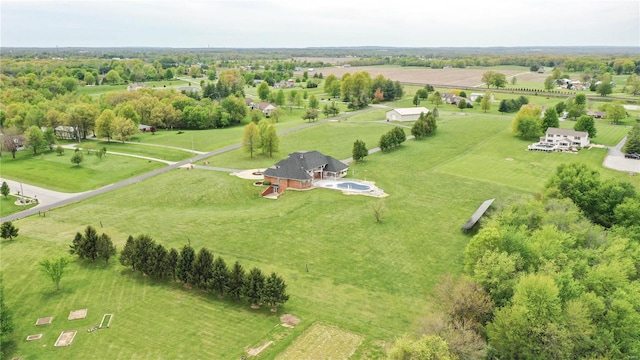 aerial view with a rural view