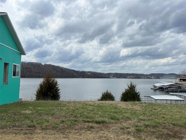 view of water feature featuring a boat dock