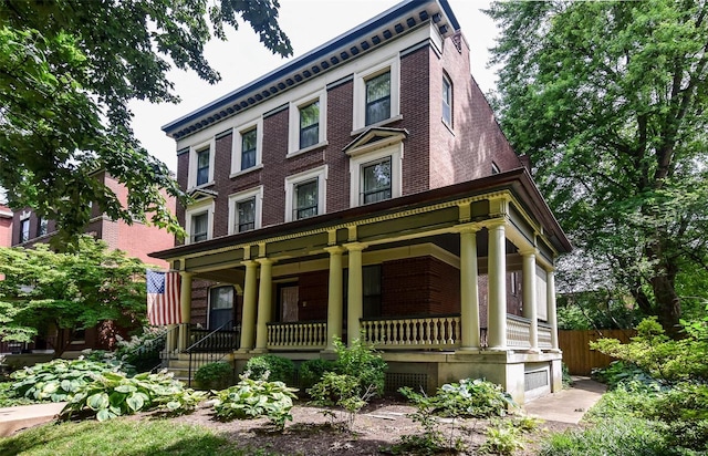 view of front of property with a porch