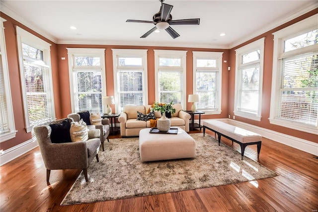 sunroom / solarium with ceiling fan