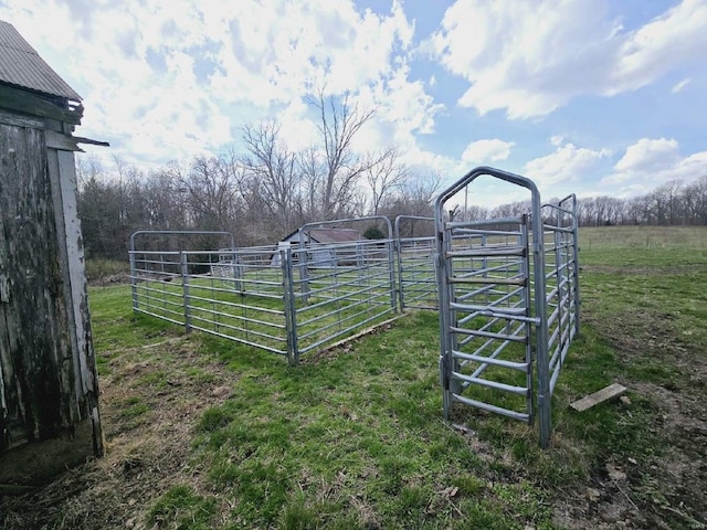 exterior space with a rural view