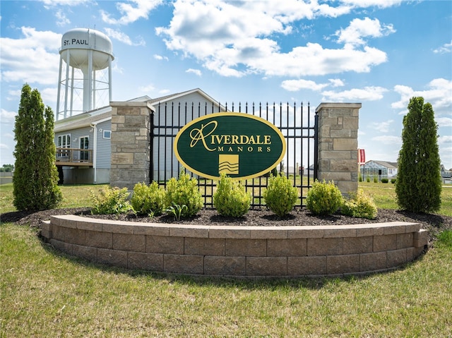 view of community sign