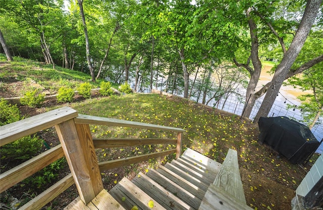 deck with area for grilling