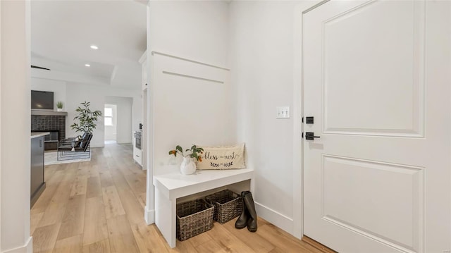 interior space with light hardwood / wood-style flooring