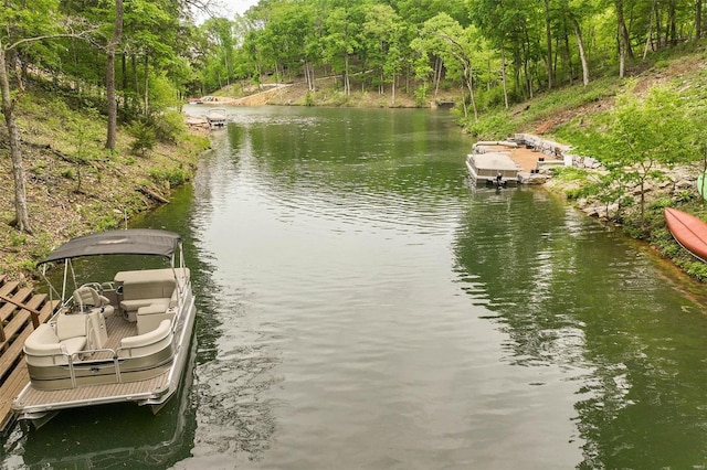 exterior space featuring a boat dock