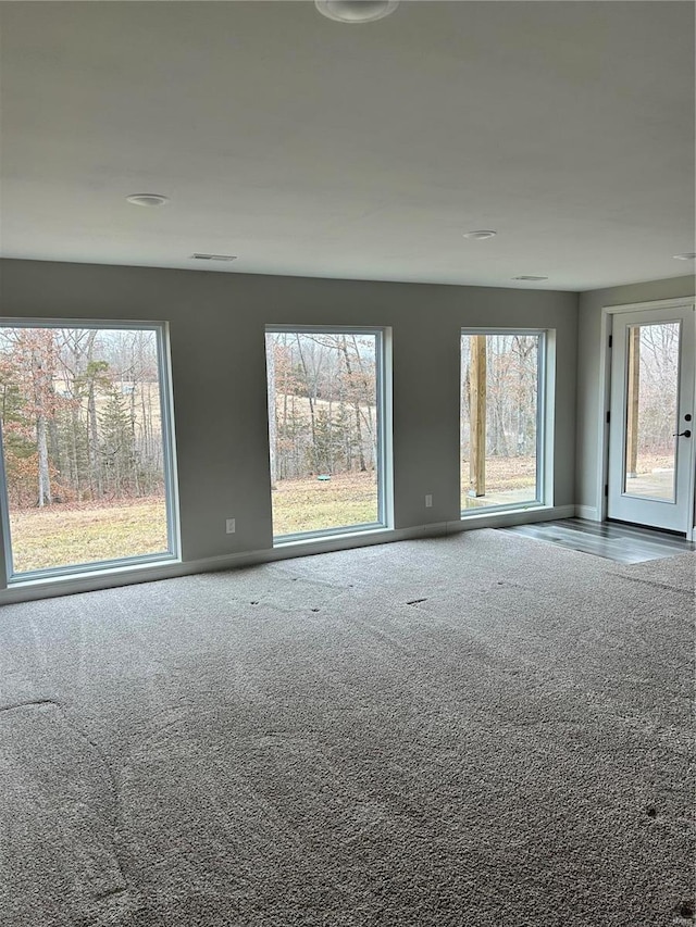 spare room with carpet floors and plenty of natural light