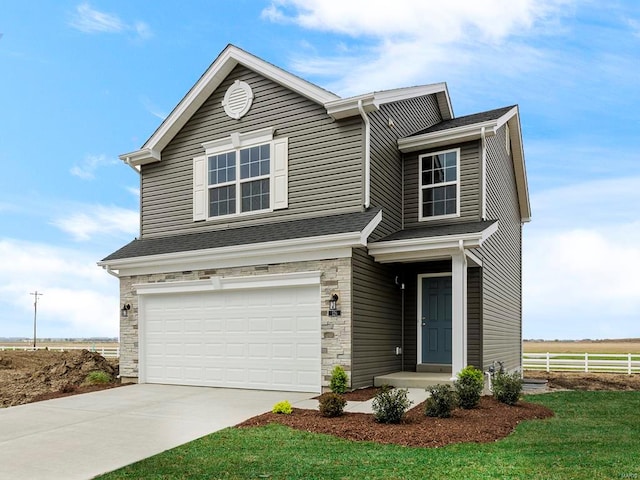 view of front facade with a garage