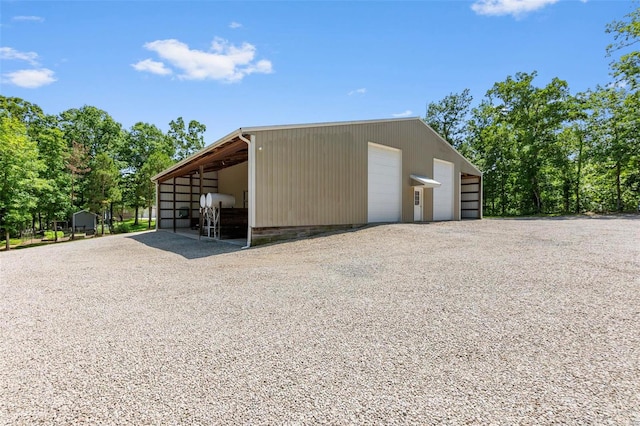 view of outdoor structure featuring a garage