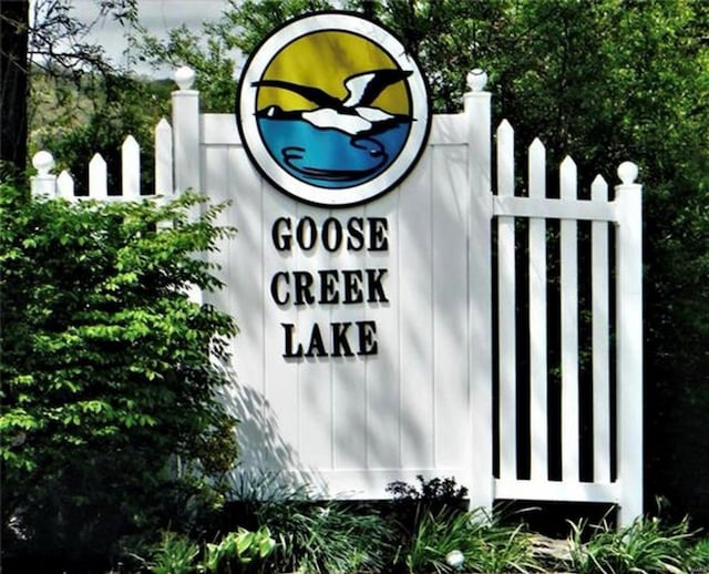 view of community sign