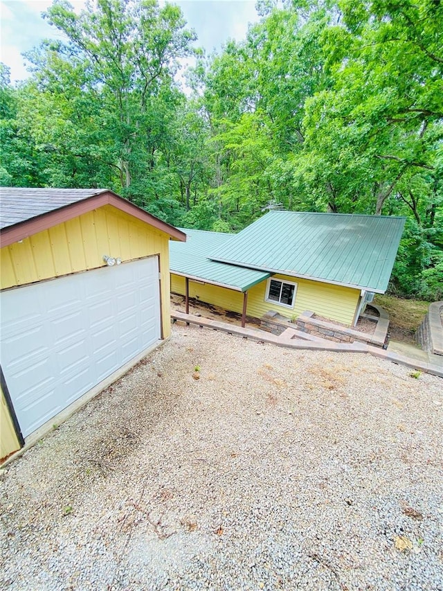 view of garage