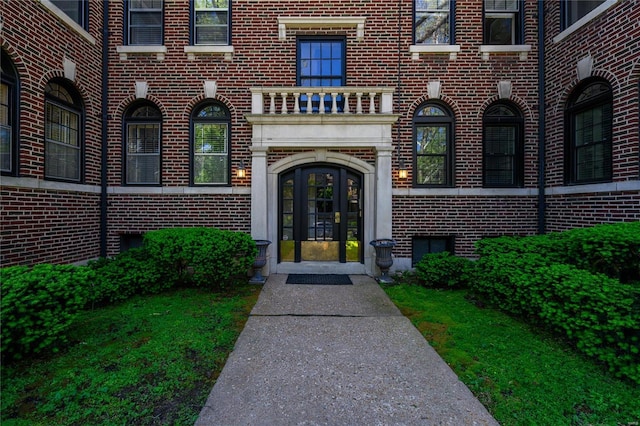 doorway to property with french doors