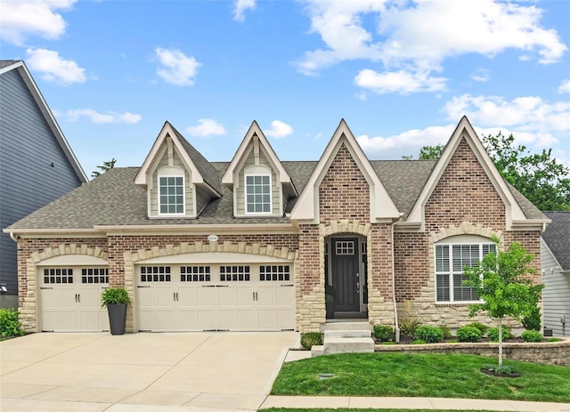 view of front facade featuring a front lawn