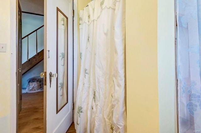 bathroom featuring hardwood / wood-style floors