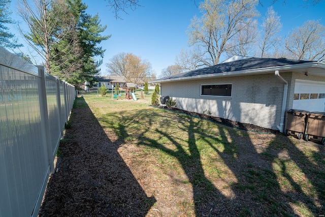 view of yard featuring a playground