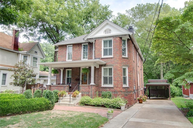 view of front of house featuring covered porch