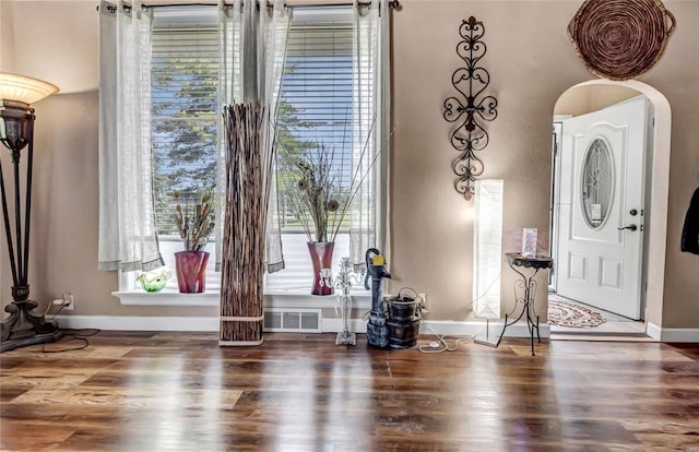 entryway featuring dark hardwood / wood-style flooring