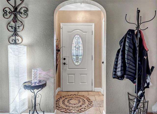 view of tiled foyer entrance