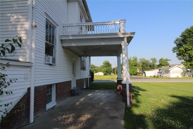 view of patio / terrace featuring a balcony