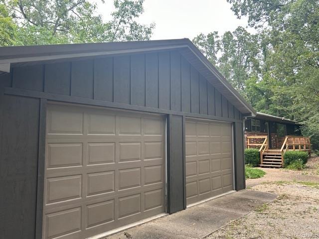 view of garage