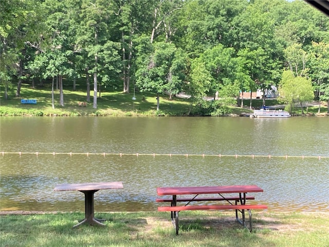 view of community featuring a water view