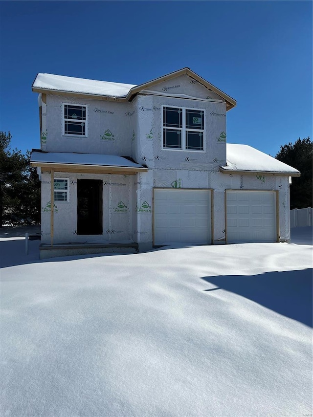 view of front of house with a garage