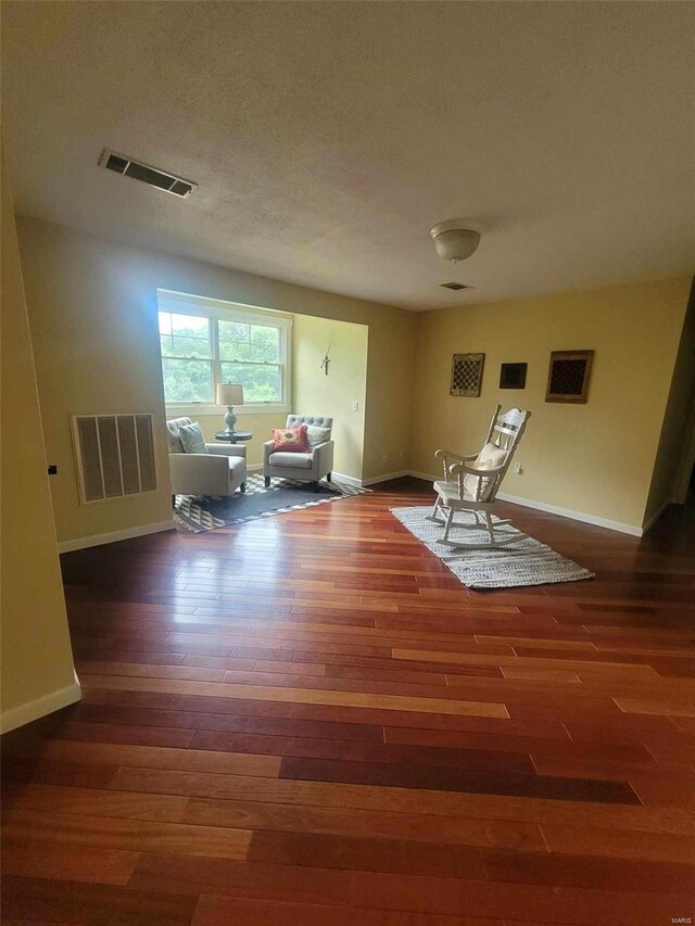 interior space with dark wood-type flooring