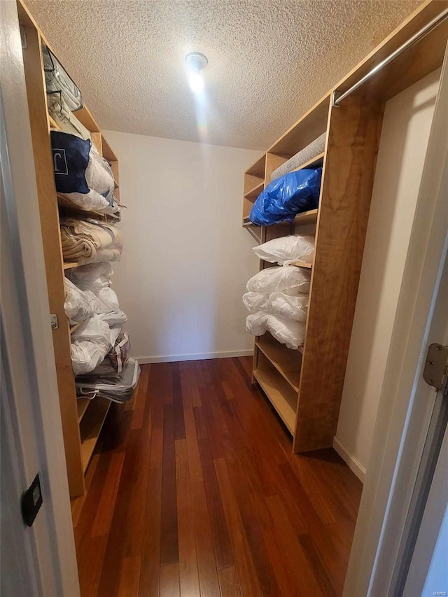 spacious closet featuring hardwood / wood-style flooring