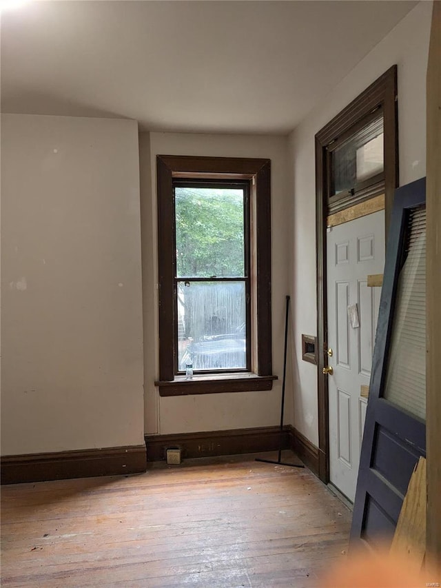 interior space with light hardwood / wood-style floors