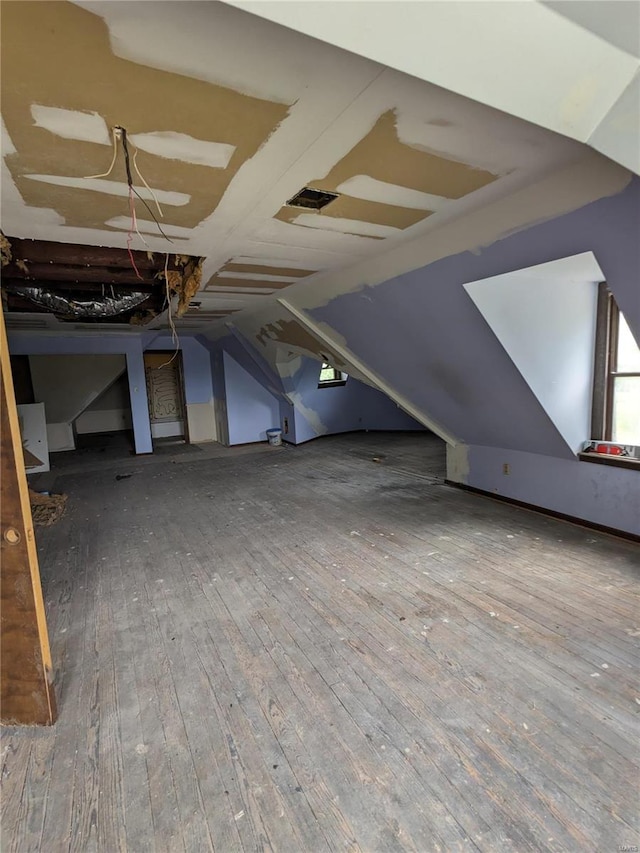 view of unfinished attic